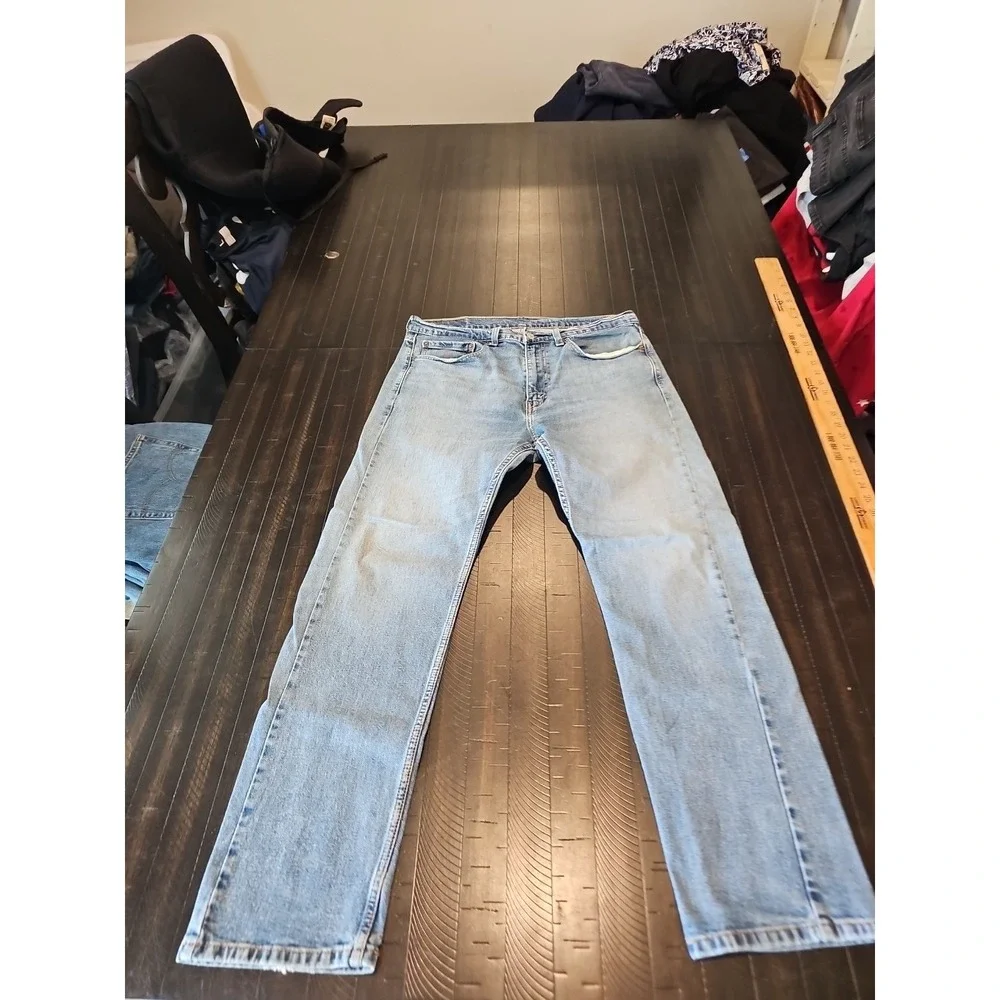 Levi's Mens Blue 505 Straight Leg Denim Jeans Slight Stretch Med Wash Size 34x30